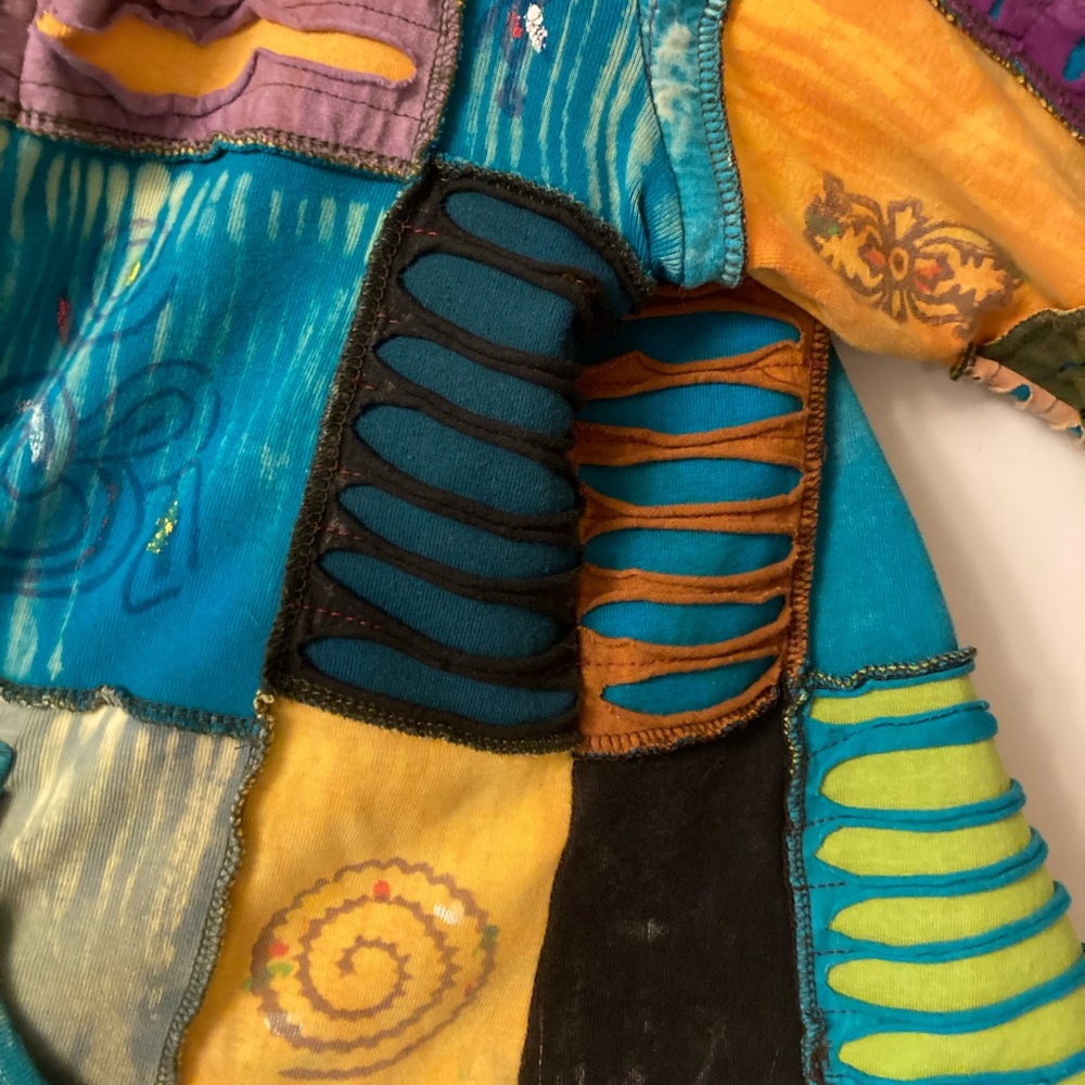 Patchwork Multicolor Zip Up Hoodie From South Ame… - image 3